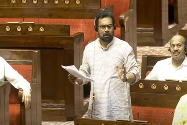 "We want our PM to come forward and say that Trump is saying rubbish," says John Brittas in Rajya Sabha