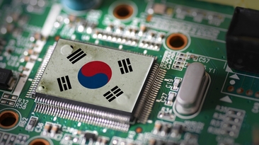 Flag of South Korea on a processor. Credit: Tang Yan Song via Shutterstock.