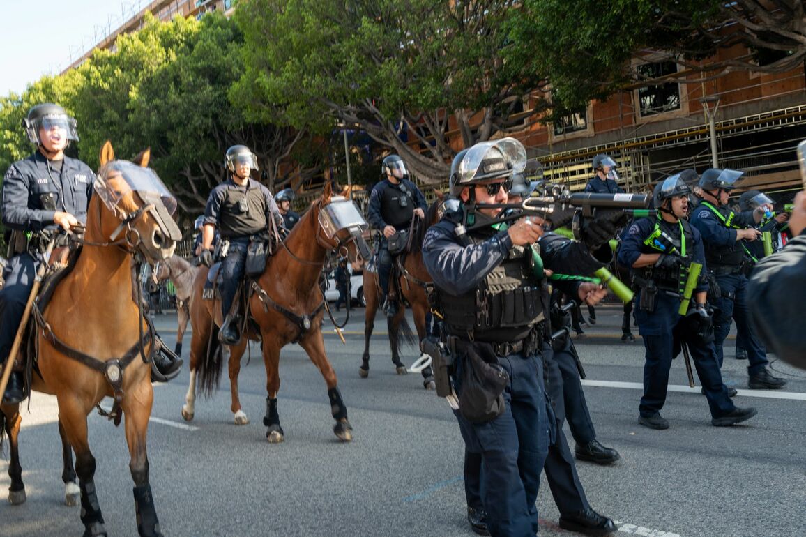 WATCH- LA Protester Ran Over, Kicked by Police Horses as Riots Against ICE Continue - IBTimes