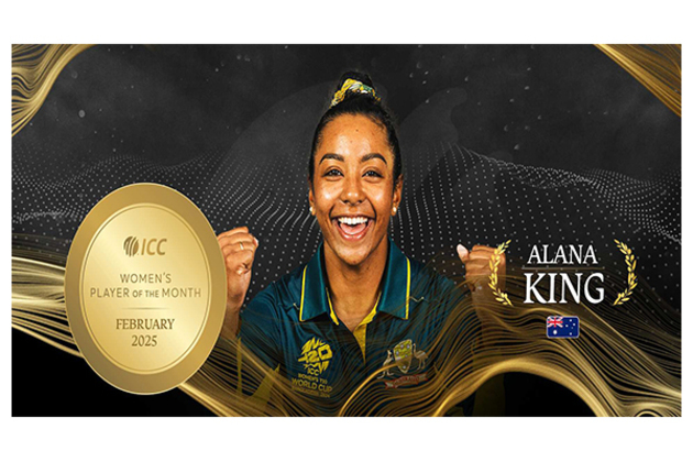 Alana King wins February's ICC Women's Player of the Month award