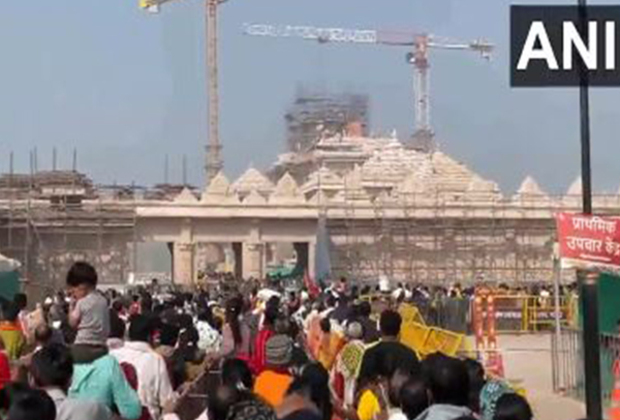 Devotees continue to arrive at Ayodhya's Shri Ram Temple in large numbers to offer prayers after visiting Mahakumbh