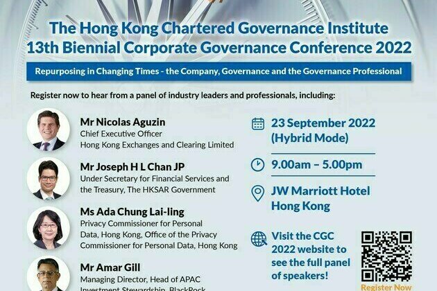 The Hong Kong Chartered Governance Institute's 13th Biennial Corporate Governance Conference Repurposing in Changing Times: the Company, Governance and the Governance Professional