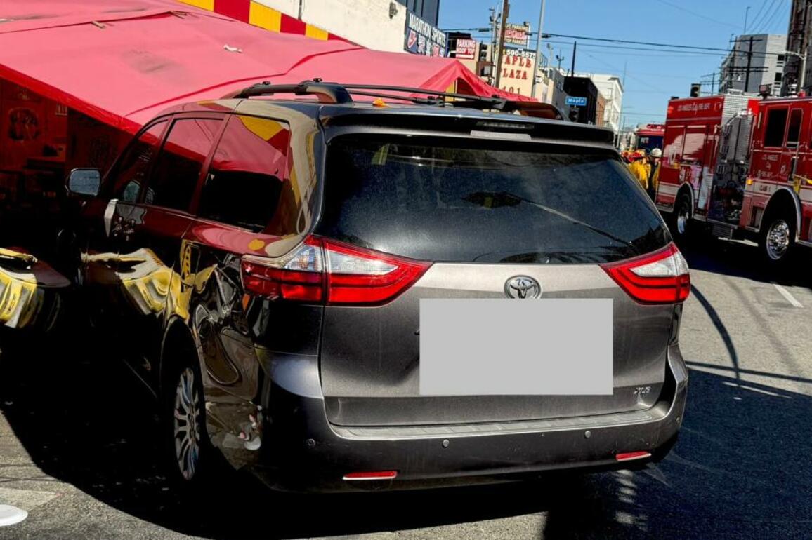 Driver crashes into crowd in L.A.'s Santee Alley; 3 kids among 9 hurt