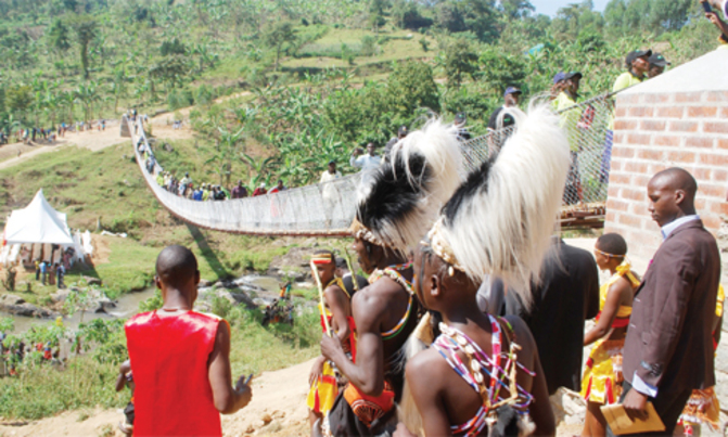 Elgon region gets first cable footbridge Elgon region gets first cable footbridge
