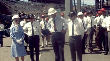 A royal visit to Mount Isa Mines in 1970.