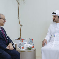 Maktoum bin Mohammed meets with Prime Minister of Lebanon on sidelines of the World Governments Summit