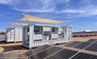 Solar and battery farm providing renewable grid power.