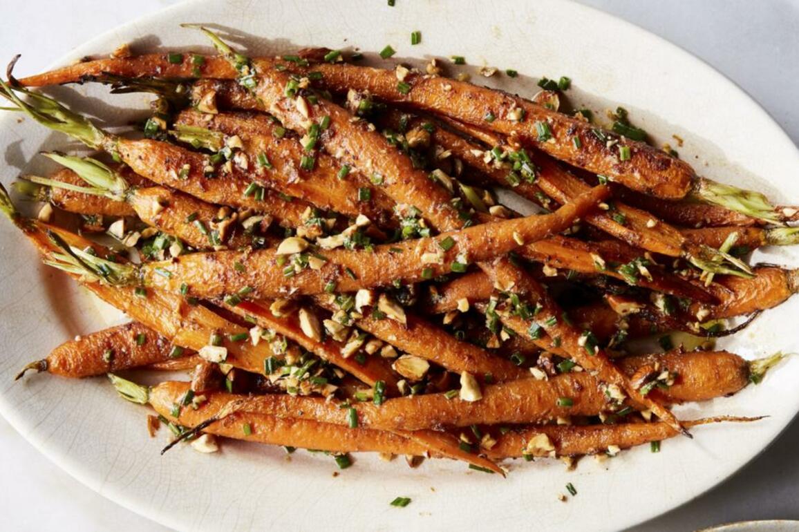 The New York Times recipe- Five-spice roasted carrots with toasted almonds