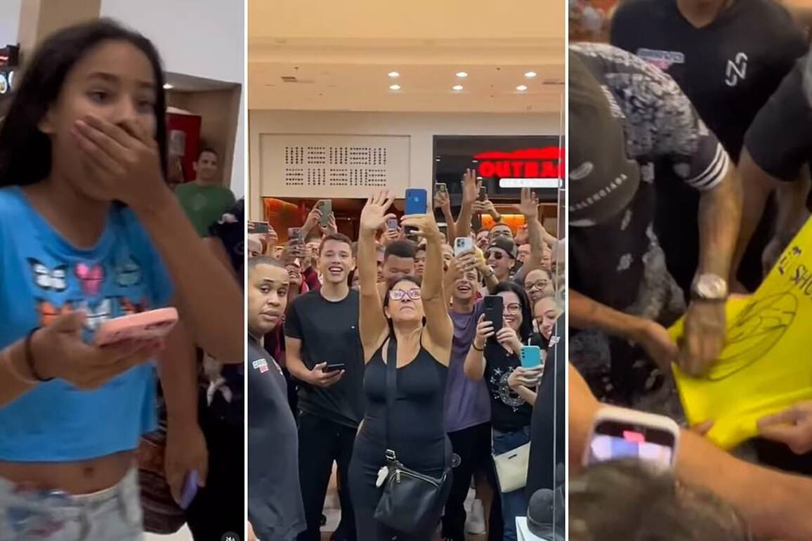 Soccer star Neymar's lookalike sparks fan frenzy at shopping mall before match