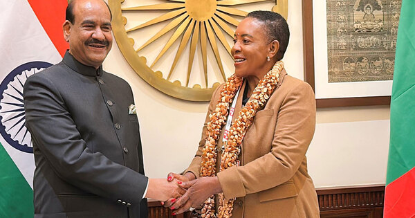 Om Birla meets Zambia National Assembly Speaker