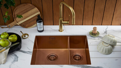 Elegance combines with resilience in new Volta PVD sinks from Clearwater