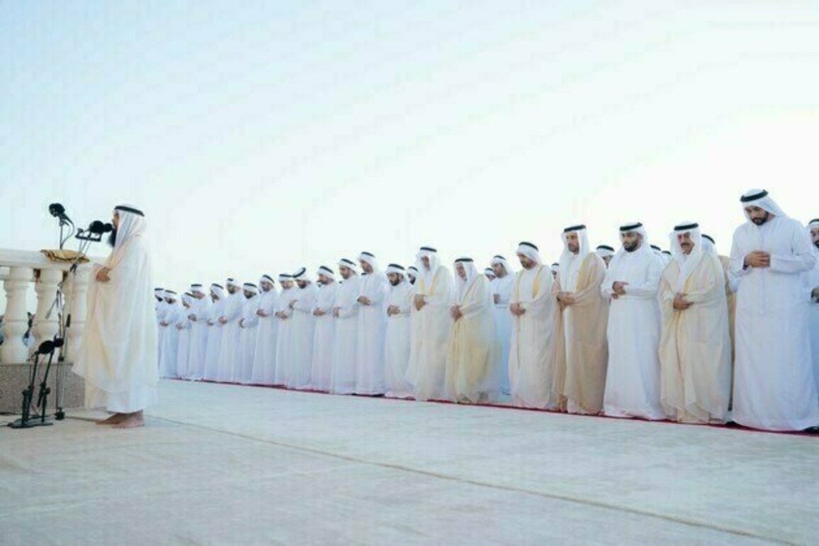 Sharjah Ruler performs Eid Al-Fitr prayer at Al Badi' Musalla
