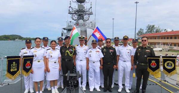 INS Kulish arrives at Ream Naval Base in Cambodia as part of Eastern Fleet deployment