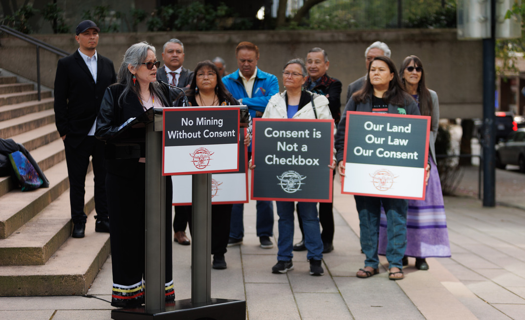 Xatśūll First Nation protests the Mount Polley expansion.