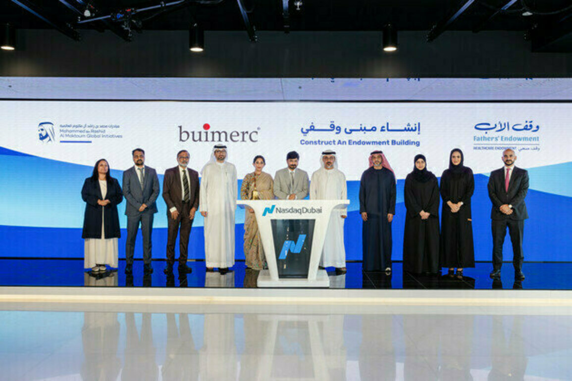 Buimerc rings Nasdaq Dubai's bell to mark its AED20 million contribution in support of Fathers' Endowment campaign