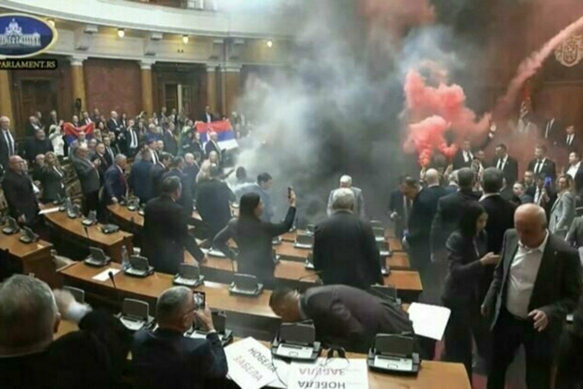 At least 3 Serbian lawmakers injured in parliament melee