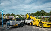 A Komatsu WXO7 LHD is shown loading a GHH MK-A20 truck at an event at GHH in Gelsenkirchen, Germany. Credit: Komatsu