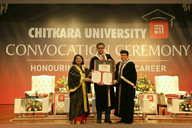 Chitkara University Awards an Honorary Doctorate Degree to Dr Aashish Chaudhry of Aakash Healthcare