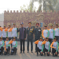 MoS Defence Sanjay Seth interacts with cadets at NCC Republic Day camp 2026