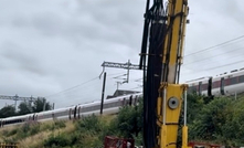 Engineers working on the landslip site of Browney Curve. Credit: Network Rail 