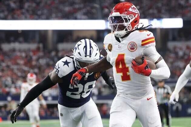 Season of Chiefs WR Rashee Rice (concussion) parked in pit row