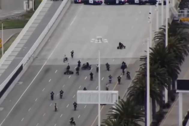 Video- California police trap street takeover bikers on Bay Bridge, seizing 80 vehicles