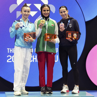 (SP)CHINA-CHENGDU-THE WORLD GAMES 2025-KARATE-WOMEN-KUMITE -50KG-CEREMONY(CN)