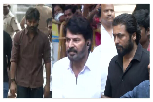 Mammootty, Dhanush, Suriya and others arrive to pay final respects to late producer RB Choudary