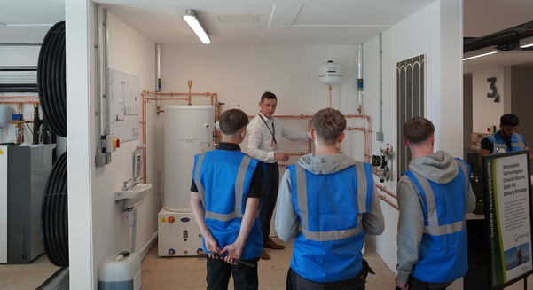 The ground source heat pump training bay outfitted by Kensa at the Centre for Green Technology at Peterborough College