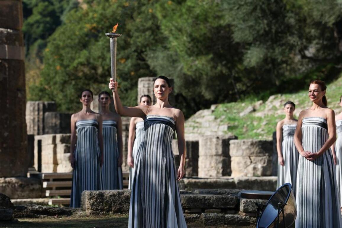 InPics|Flame for 2026 Milan-Cortina Winter Olympics lit in Ancient Olympia