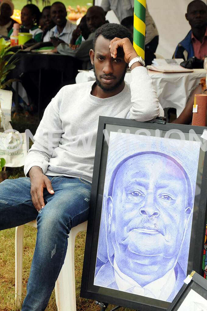  n artist exhibits a portrait of resident oweri useveni