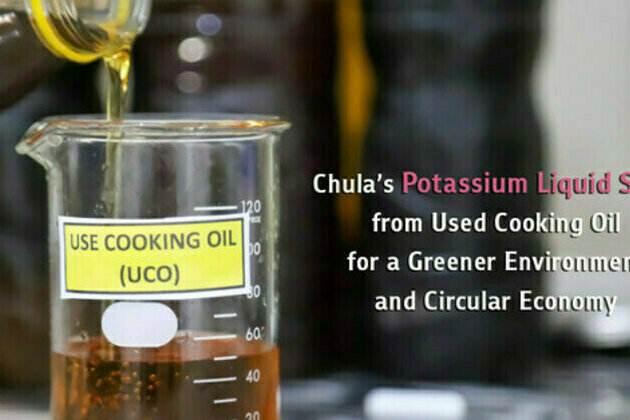 Chula's Potassium Liquid Soap from Used Cooking Oil for a Greener Environment and to Promote a Circular Economy