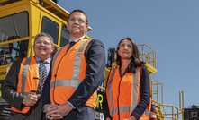Ausdrill chairman Ian Cochrane (left), CEO Mark Norwell, and CFO Theresa Mlikota