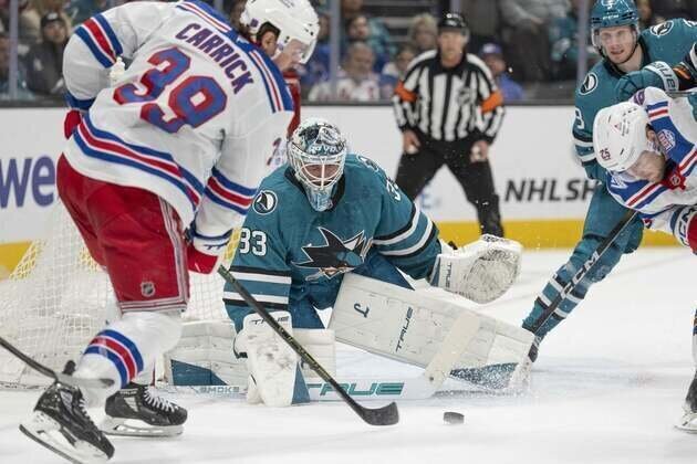 Macklin Celebrini, 19, tops 50 career goals as Sharks dump Rangers