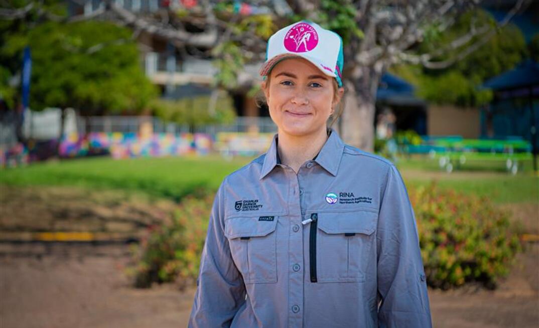 Samantha Connor is in the final stages of an Honours project with CDU’s Research Institute for Northern Agriculture looking at how the wind can affect sheep grazing patterns.