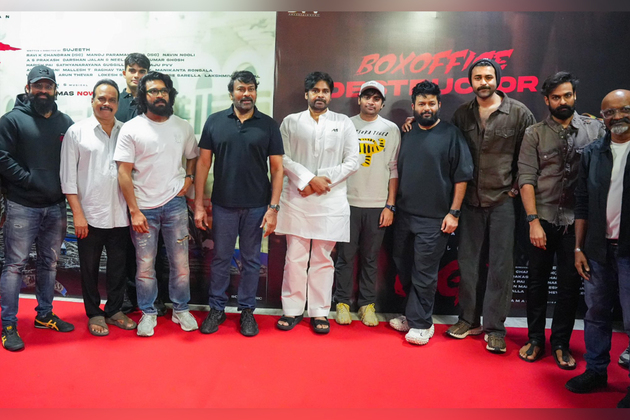 Chiranjeevi calls Pawan Kalyan's 'OG' on par with "Hollywood standards", watches film with son Ram Charan