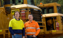 Core Lithium managing director Stephen Biggins and Lucas executive director Ben Lucas at Lucas’ national head office in Adelaide.