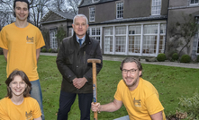 Technician Iona Copley, researcher Tristan Roberts, University of Aberdeen Principal Professor Peter Edwards, and Dr David Cornwell, AGFP co-lead preparing to install of seismic nodes that will be used to create a 3D subsurface map around Aberdeen