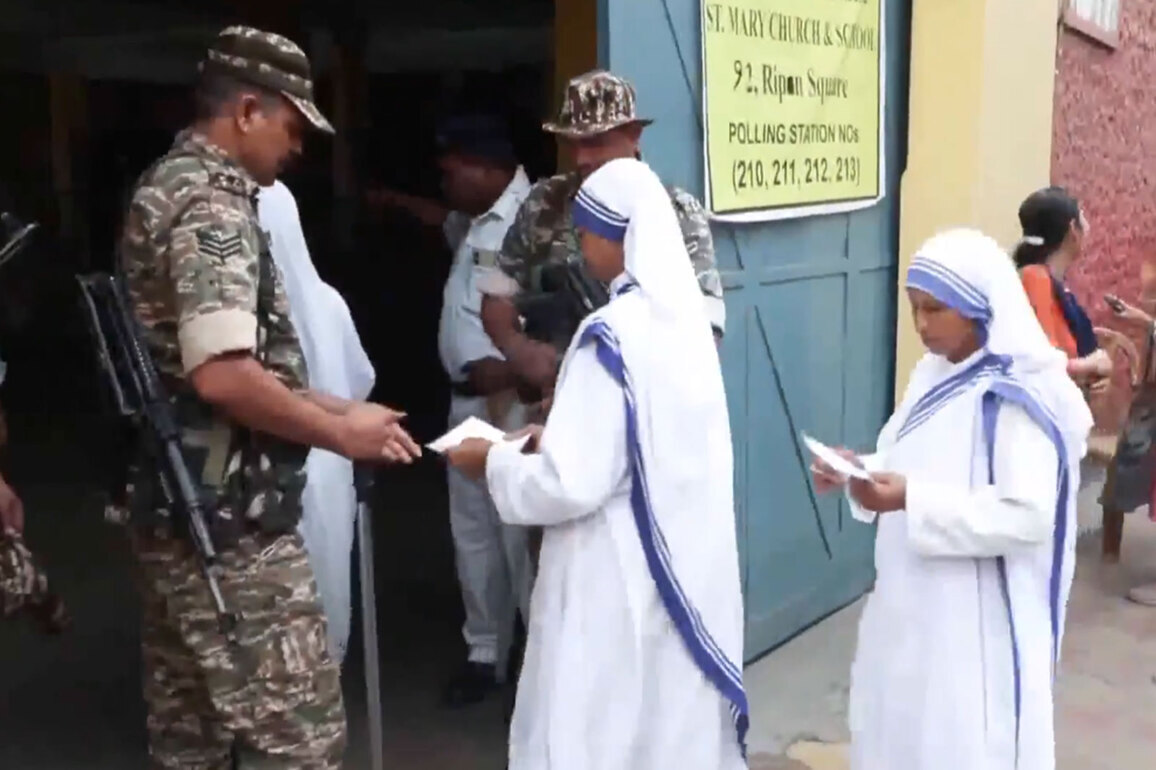 West Bengal polls: St Mary's Church School nuns cast votes as phase 2 polling underway across 142 seats