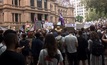  Students who striked for climate change rallied in front of Sydney Town Hall on Friday.