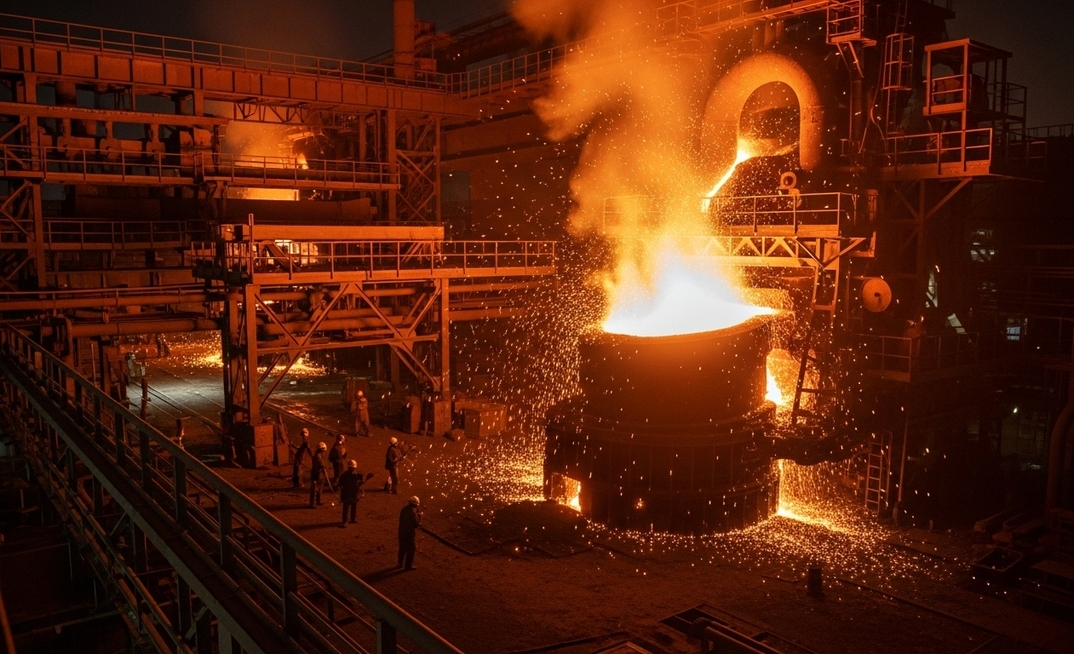 Produção de aço alto-forno