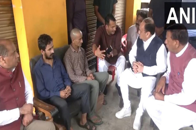Himachal Pradesh: Union Minister JP Nadda meets flood-affected families in Mandi