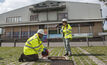 BGS scientists measuring borehole CS317 in Cardiff, Wales