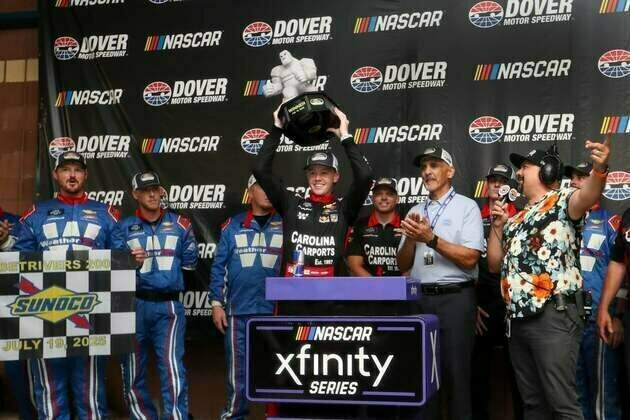 Connor Zilisch claims rain-shortened Xfinity Series race at Dover