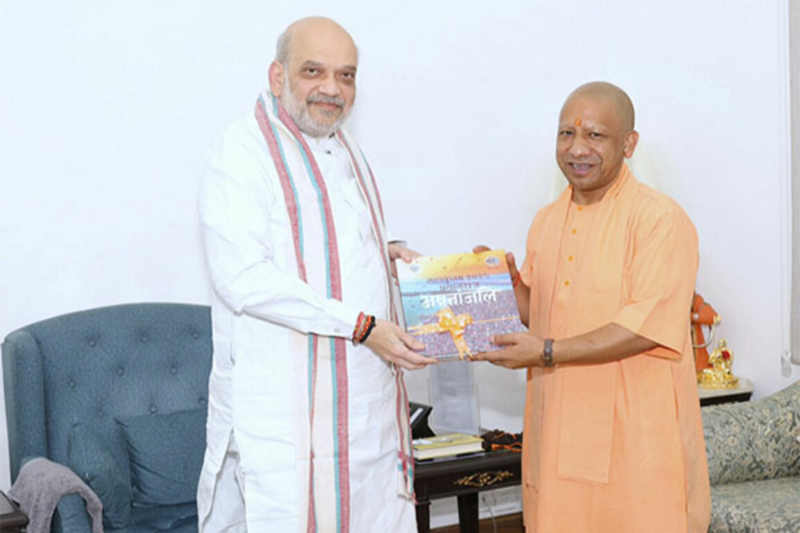 New Delhi: CM Yogi Adityanath pays courtesy visit to Union Home Minister Amit Shah