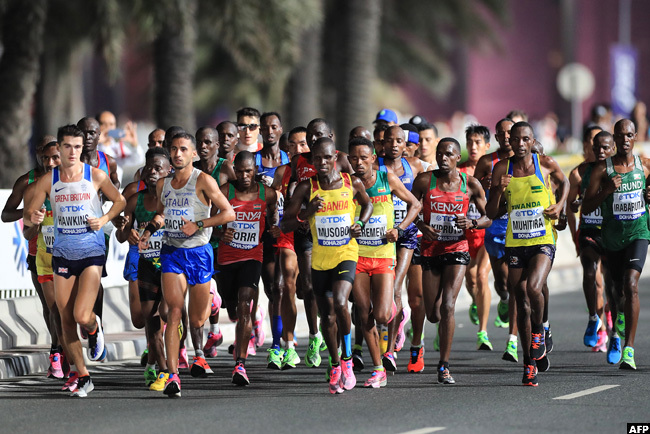  n the opening stages of the race the group was more compact