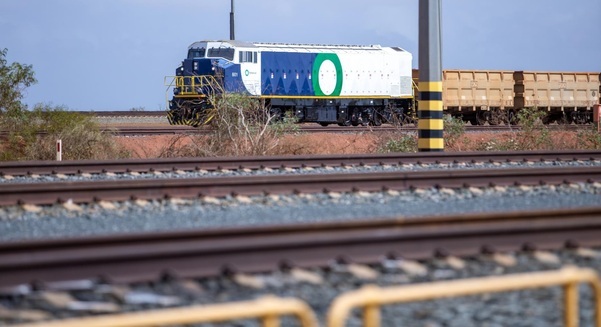 An electric train in action in WA