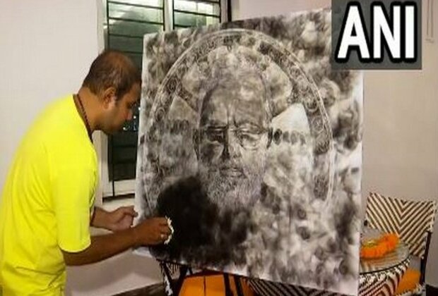 Cuttack-based smoke artist makes portrait of Narendra Modi on his 73rd birthday