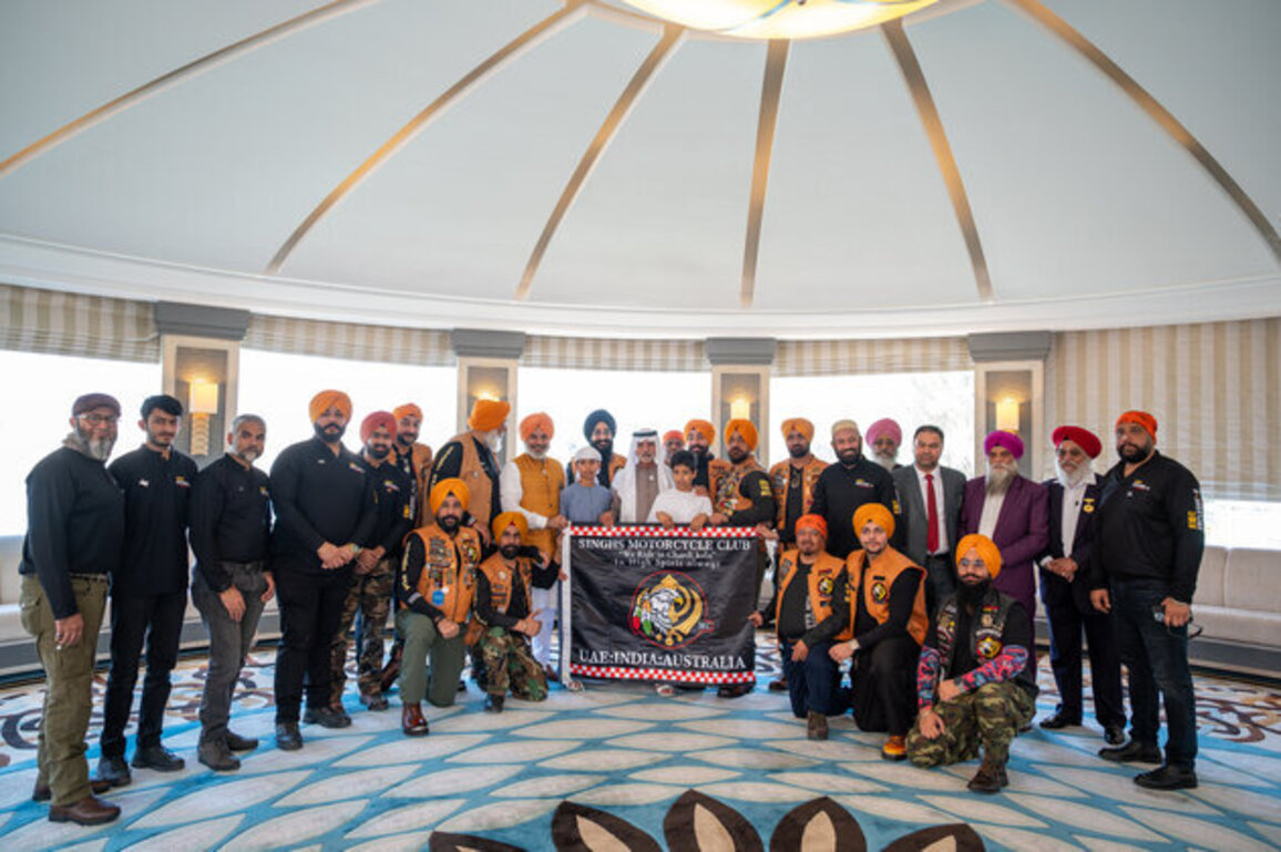 Nahyan bin Mubarak receives Singh Motorcycle Club Team in Abu Dhabi