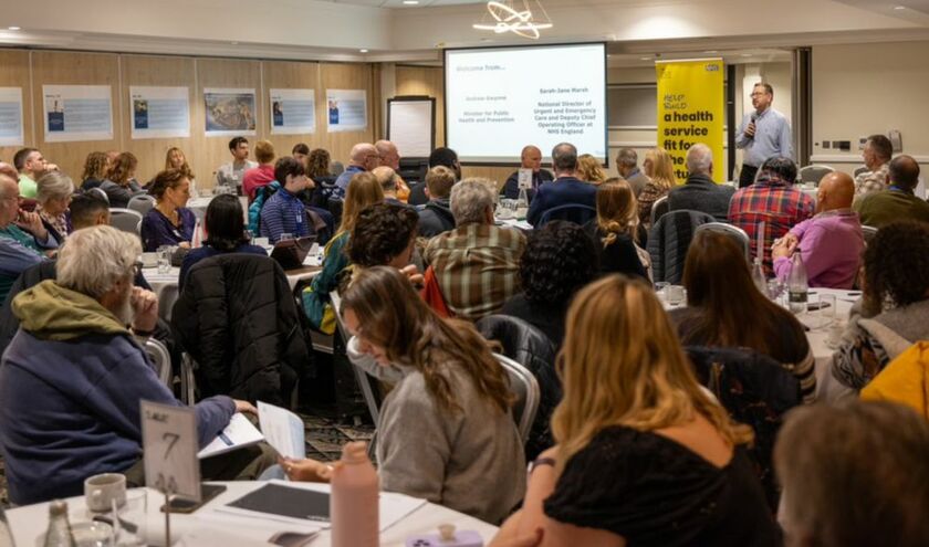 Andrew Gwynne addresses the Midlands event (c) DHSC